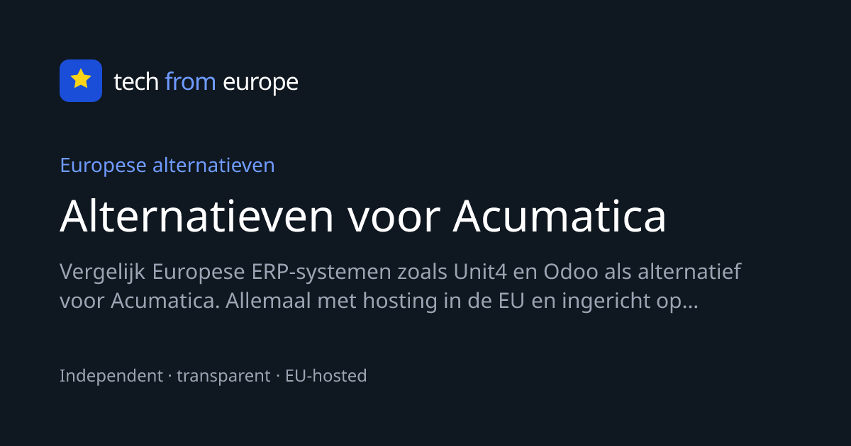 De 62 beste Europese alternatieven voor Acumatica (2026)